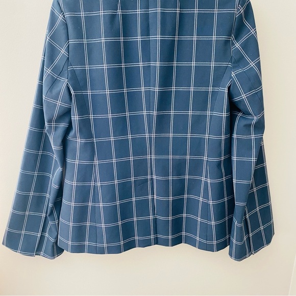Banana Republic Windowpane Bell Sleeve One Button Blazer Jacket Navy Blu… - Picture 9 of 9